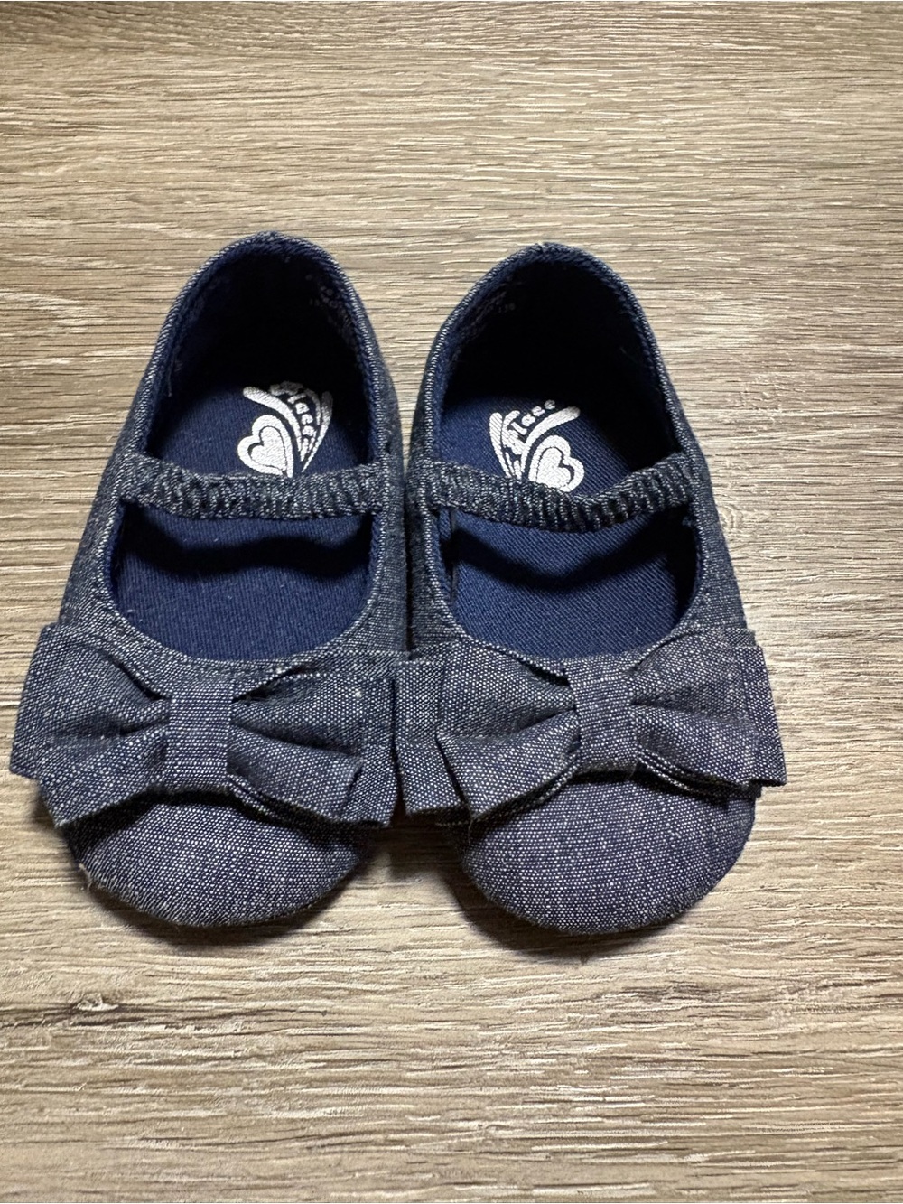 Girls Navy Bow Mary Jane Baby Shoes